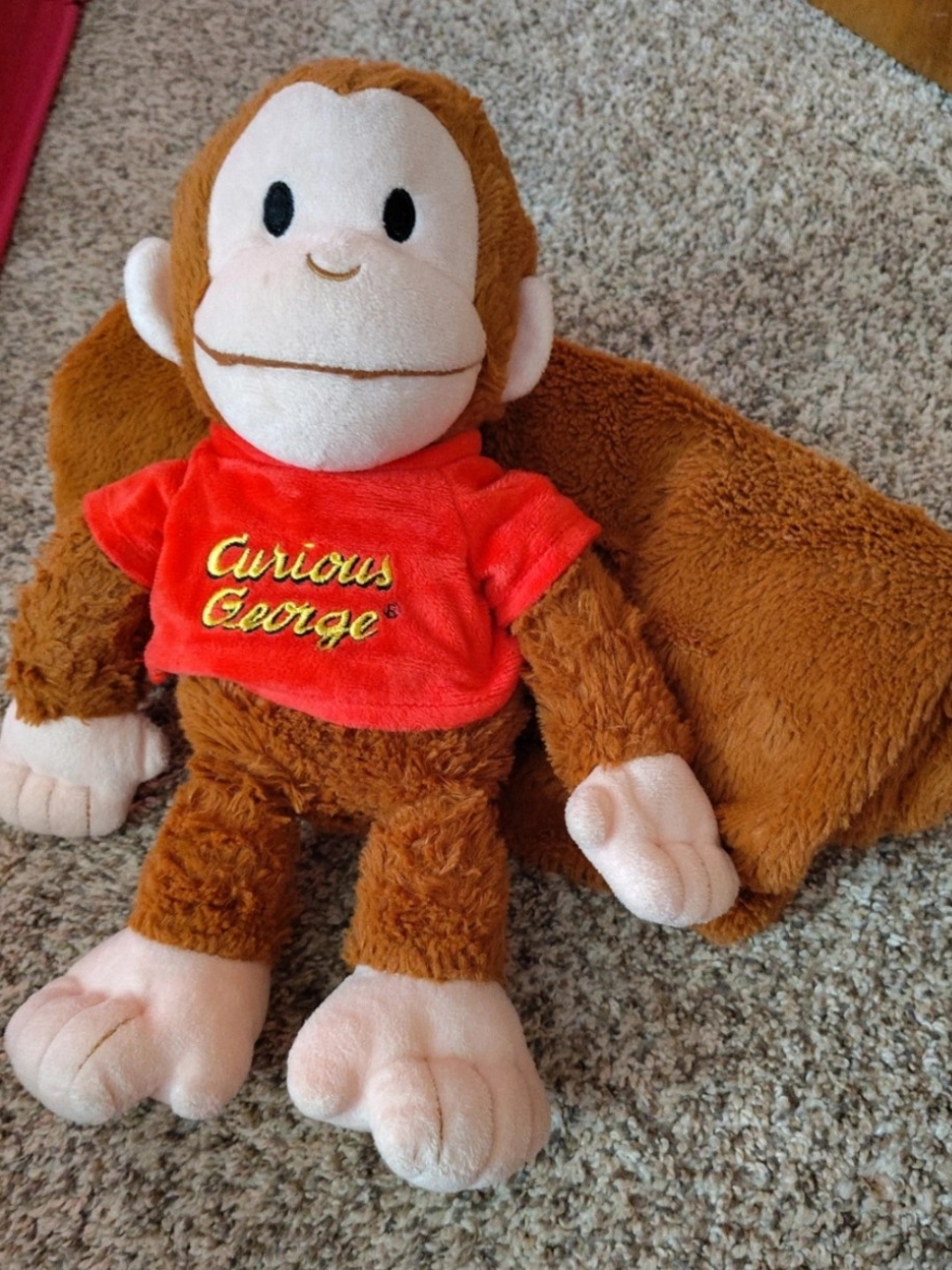 Plush Curious George With Matching Blankey